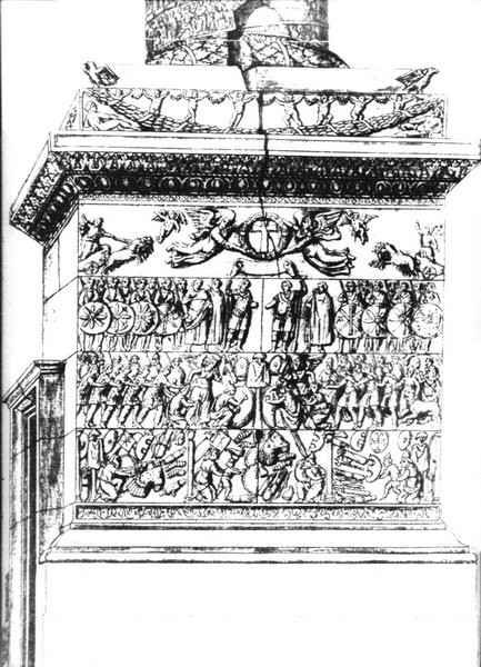 Constantinople, Column of Arcadius, drawing of the pedestal
