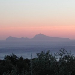 Capri; Tiberius' villa was to the left