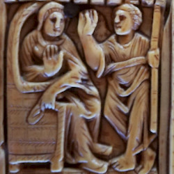 Coptic Annunciation: an angel with a herald's staff