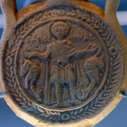 Coptic Pilgrim's Bottle of St.Menas with two dromedaries