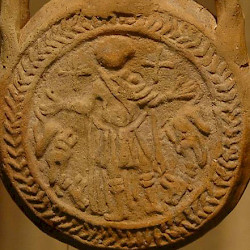 Coptic Pilgrim's Bottle of St.Menas with two dromedaries