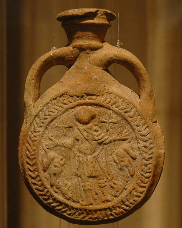 Coptic Pilgrim's Bottle of St.Menas with two dromedaries