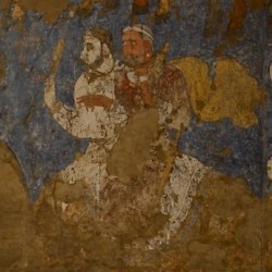 Afrosiab, Ambassadors Fresco: southern wall, two dromedary riders