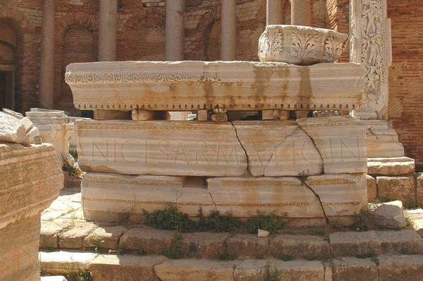 Lepcis Magna, Severan basilica, inscription