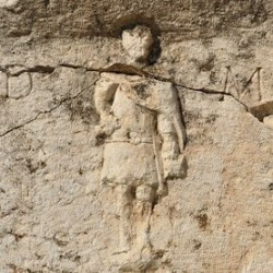 Apamea, Tombstone of Septimius, soldier of II Parthica, detail