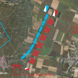 Colmar, Map of the battlefield where Caesar met Ariovistus