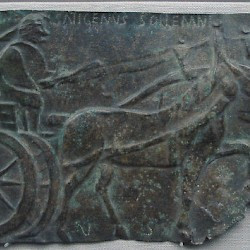 Alesia, Celtic relief of a chariot drawn by a horse (?)