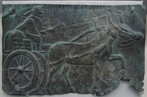 Alesia, Celtic relief of a chariot drawn by a horse (?)
