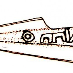 Olynthus, Arrowhead with inscription "from Philip", drawing