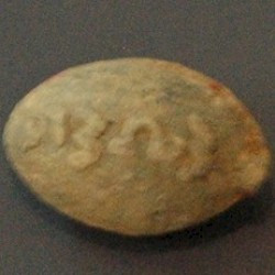 Olynthus, Slingstones with inscription
