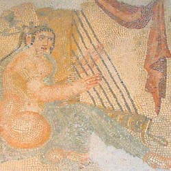 Bishapur, Palace, Mosaic of a musician