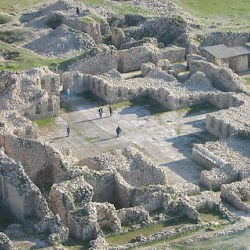 Bishapur, Palace, Cross-shaped Hall, Aerial photo