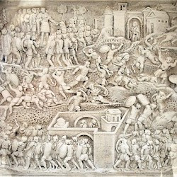 Rome, Forum Romanum, Arch of Severus, Relief east left, model: Fight for Nisibis