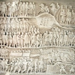 Rome, Forum Romanum, Arch of Severus, Relief east right, model: Surrender of Edessa