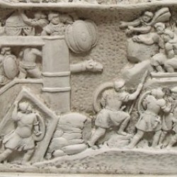 Rome, Forum Romanum, Arch of Severus, Relief west right, model: Capture of Ctesiphon, Detail