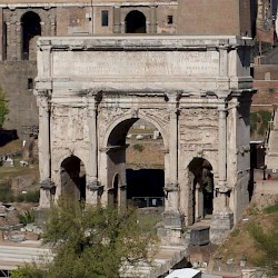Arch of Severus, seen from the temple of Faustina
