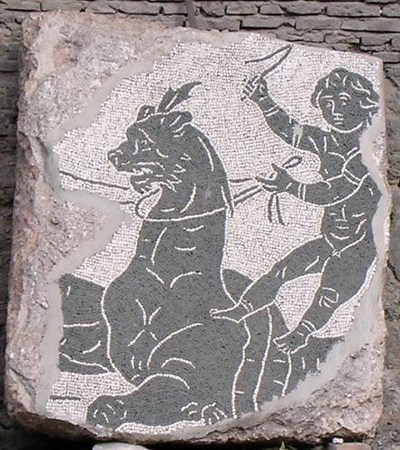 Rome, Baths of Caracalla, Aquatic mosaic