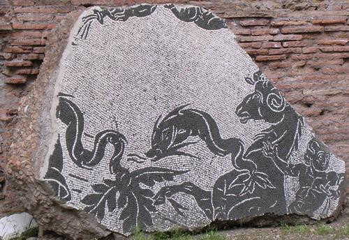 Rome, Baths of Caracalla, Aquatic mosaic