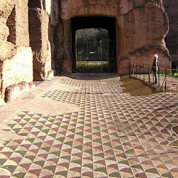 Rome, Baths of Caracalla, Abstract mosaic