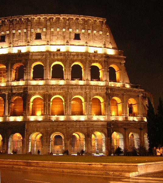 Rome, Colosseum at night