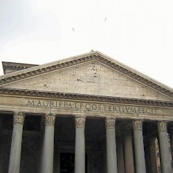Rome, Pantheon, Façade, Inscription