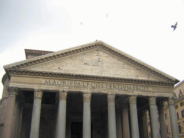 Rome, Pantheon, Façade, Inscription