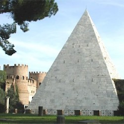 Rome, Pyramid of Cestius from the west