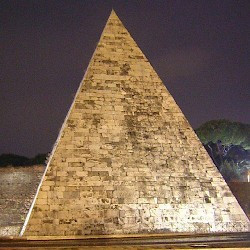 Rome, Pyramid of Cestius from the east