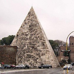 Rome, Pyramid of Cestius from the south