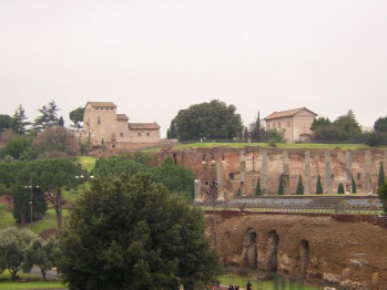 Rome, Temple of Elagabal, seen from the Colosseum