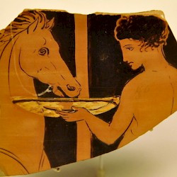 Tarentum, A boy and his horse (Sarpedon painter)