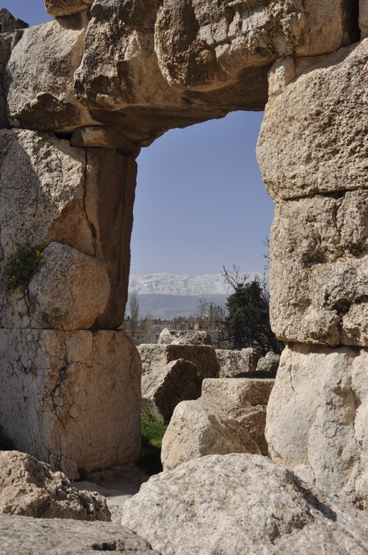 Hexagonal Court; Lebanon Mountains in the distance