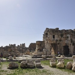Baalbek, Temple of Jupiter, Panorama of the Hexagonal Court