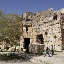 Baalbek, Temple of Jupiter, Panorama of the Hexagonal Court