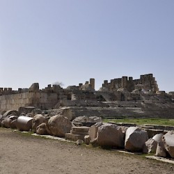 Baalbek, Temple of Jupiter, Shrine, seen from the Great Court