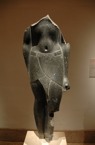 Statue of a king named Ptolemy; the cartouche mentions his surname "Neos Dionysos", allowing identification with Ptolemy XII Auletes and Ptolemy XV Caesarion