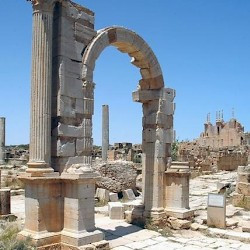 Lepcis Magna, Arch of Trajan and Theater