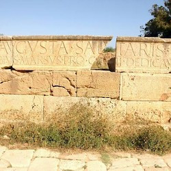 Lepcis Magna, Cardo, dedication to Augusta Salutaris
