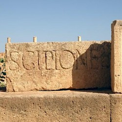 Lepcis Magna, Cardo, Inscription of Scipio