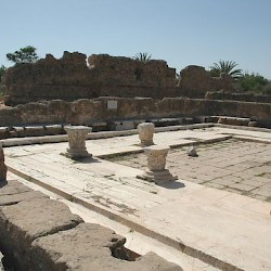 Lepcis Magna, Hadrianic baths, Western toilets