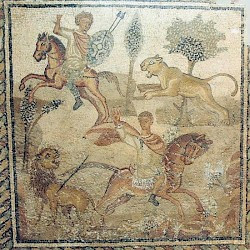 Villa of the Nile Mosaic, Hunting scene