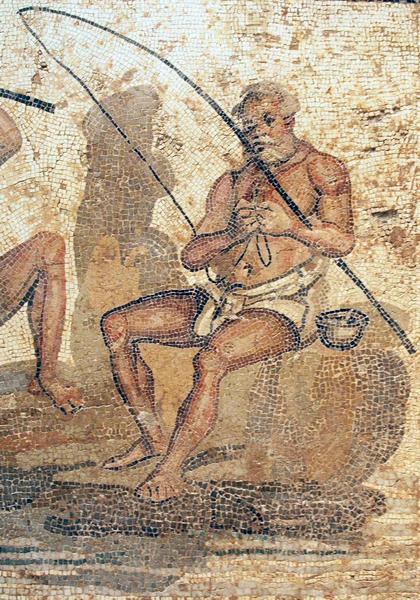 Villa of the Nile Mosaic, third mosaic, fishermen