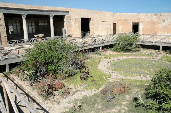 Villa Selene, Peristyle and entrance to the summer triclinium