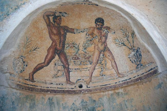 Villa Selene, Baths, Room 43, mosaic