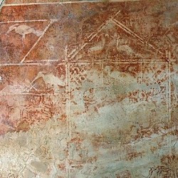 Villa Selene, Atrium, wall painting of birds and cages