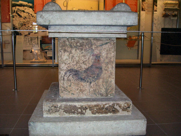 Emporiae, House 2B, altar with themes from the cult of Asclepius