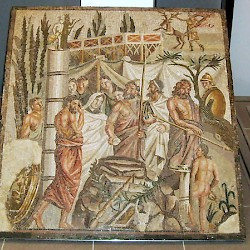 Emporiae, Mosaic showing a scene from Euripides' "Iphigenia in Aulis"