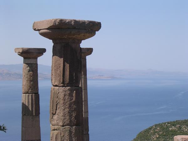 View from the temple of Athena to Methymna on Lesbos