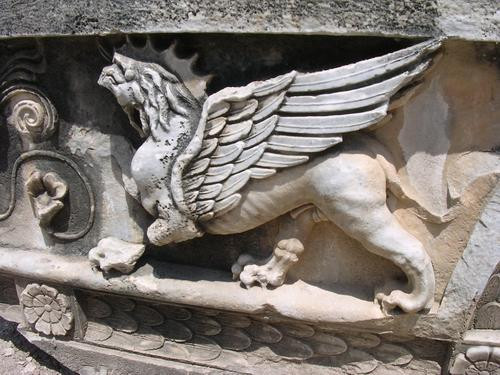 Didyma, Temple of Apollo, column base with griffin