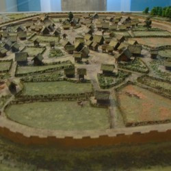 Model of the Eburonian settlement at Hambach-Niederzier, which was abandoned after the mid-first century BCE.